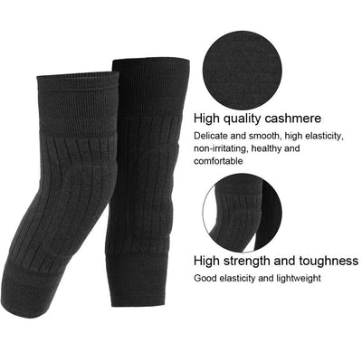 Knee Warmer - Woolen Blend Thermal Leg Warmers - 1 Pair Knee Pad - Unisex Elastic Knee Pads For Men & Women