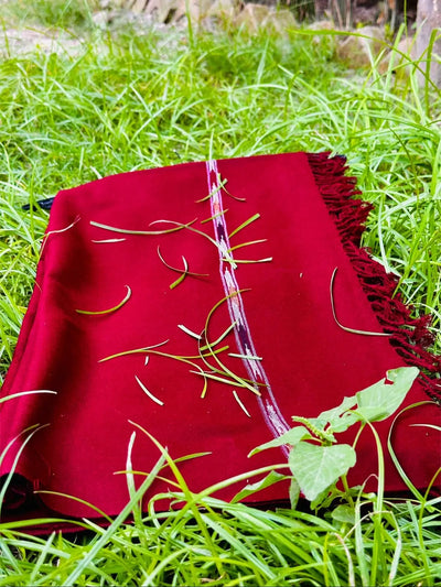 Men Wool Maroon color Shawl by Designer Shawl.